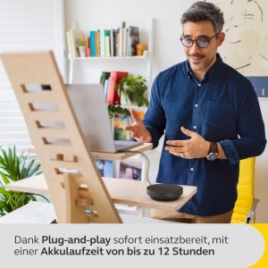 Difuzor portabil Jabra Speak2 55 Bluetooth 4 microfoane audio wideband culoare gri inchis - Img 8