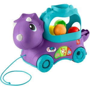 Dinozaur Interactiv Fisher-Price HNR54 cu Lumini, 30 Melodii si 4 Dinoeiei