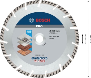 Disc diamantat Bosch Professional 230 x 22,23 mm pentru taiere beton si zidarie - Img 3
