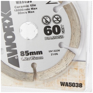 Disc diamantat Worx WA5038, 85 mm, pentru taiere gresie si ceramica - Img 2