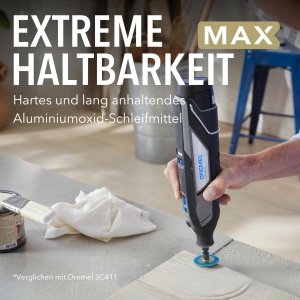 Discuri de slefuire Dremel MAX SC411DM, 3 bucati, 3.2 mm, pentru lemn, plastic, metal - Img 3