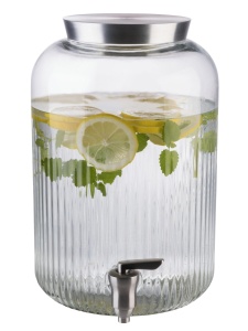 Dispenser bauturi APS 10855, 7 litri, sticla, inox, 30.5 cm