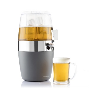 Dispenser bauturi InnovaGoods 4L, gri, cu racire, portabil