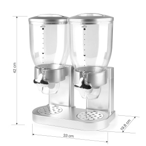 Dispenser Cereale Lacor 62597, 2 recipiente a 3.5 l, BPA-free, gri - Img 2