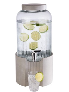 Dispenser de bauturi APS 10400, 7 Litri, sticla si otel inoxidabil, design beton - Img 2