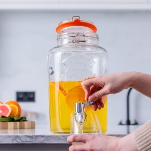 Dispenser de bauturi Kilner 5L transparent cu robinet, 18,2cm x 25,4cm x 31,5cm - Img 4