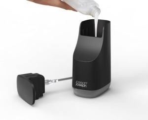 Dispenser de sapun Joseph Joseph Bathroom Slim, 350 ml, negru mat - Img 4