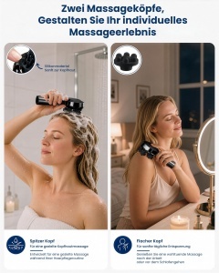 Dispozitiv de Masaj pentru Scalp COMFIER, 3 Moduri, 8 Capete din Silicon, Negru - Img 3