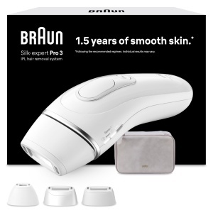 Dispozitiv IPL pentru indepartarea parului Braun Silk Expert Pro 3, albargintiu, 100 blitzemin