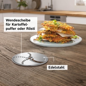 Dispozitiv pentru taiere cartofi Bosch MUZ45KP1, otel inoxidabil, compatibil cu MUM4 si MUM2 - Img 3