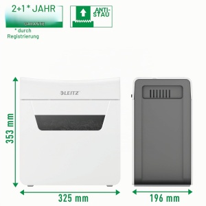 Distrugator de documente Leitz IQ 6X Premium, 6 foi, 10L, alb - Img 5