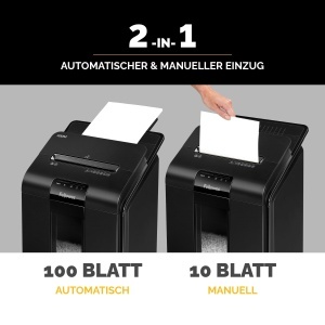 Distrugator documente Fellowes AutoMax 100M 100 foi Minicut P4 functie automata si manuala - Img 3