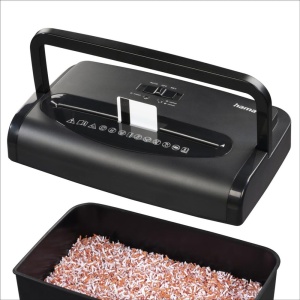 Distrugator documente Hama Premium 20L 8 coli Particule 2x12 mm Negru - Img 9