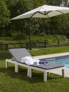 Dmora - Cervia Outdoor Lounge Set, Compozitie de gradina cu 2 locuri cu spatar si 1 modul multifunctional, Lounge cu perne, 100% Made in Italy, Alb - Img 4