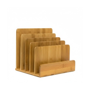 Documentehalter Bambus Relaxdays, 5 Facher, 23 x 24,5 x 20,5 cm, Natur - Img 8