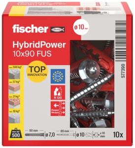 Dublu Fischer HybridPower 10 x 90, rezistenta mare, montaj simplu, universal - Img 2