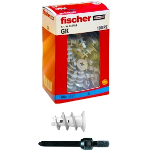 Dubluri pentru gips-carton Fischer GK 100 x 22 mm, inclusiv accesorii de montaj