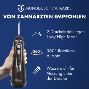 Dus bucal Waterpik Cordless Advanced Negru 3 moduri Inductie 4 accesorii - Img 5