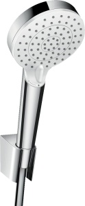 Dus cu economisire de apa Hansgrohe Crometta, 100 mm, 2 tipuri de jet, AlbChrom, 1,25 m