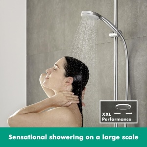 Dus cu mana hansgrohe Croma 100, 4 tipuri de jeturi, crom, 100 mm - Img 3