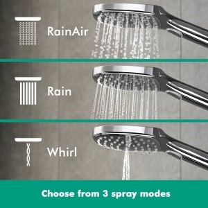 Dus cu trei tipuri de jet hansgrohe Raindance Select E, 120 mm, crom, EcoSmart - Img 6