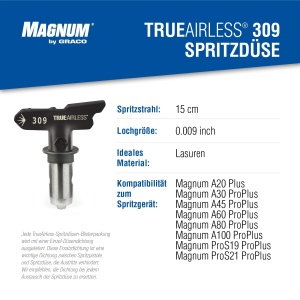 Duza spray Graco TRA309 TrueAirless 309 pentru Magnum A20, A30, A45, A60, A80, A100 - Img 5