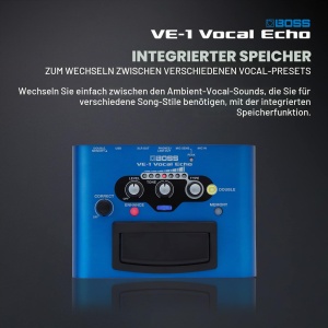 Efecte vocale BOSS VE-1 cu 7 tipuri de efecte, alimentare baterie sau retea, culoare albastra - Img 6