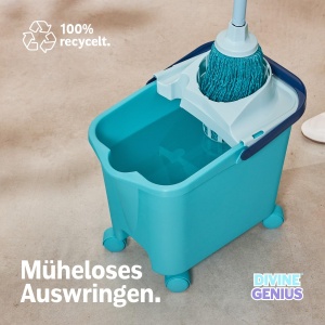 Eimer Mop Blue Dolphin 14L cu Abtropfer, Culoare Turcoaz, 100 Reciclat - Img 2