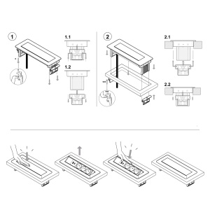 Electraline 62570 Priza Incorporabila Pop-Up 3 Prize 2 USB Fast Charge 155W Cablu 2m - Img 7