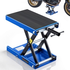 Elevator pentru motociclete VEVOR JL-M01101, 499 kg, inaltime reglabila, negru-albastru