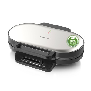 EMERIO Fier de vafe dublu pentru un total de 10 vafe cu inima (2 vafe cu aproximativ 14 cm diametru) | Regulator de temperatura pentru bronzare dupa dorinta | Acoperire antiaderenta | Fara BPA | 1200W | WM-123356 - Img 1