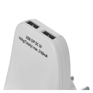 EMOS P0072 Priza, adaptor de priza Schuko cu 2 porturi USB 2100 mA, control parental, pentru calatorii, smartphone, telefon mobil, tableta, 4000 W, 250 V - Img 3