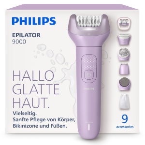 Epilator Philips Series 9000 BRE72800, fara fir, 60 min autonomie, 9 accesorii