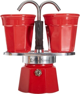 Espressor Bialetti Mini Express Kandisky 2 cesti Rosu Aluminiu