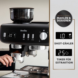 Espressor Breville Barista Max VCF152X Rasnita Integrata Functie de Spumare Lapte Timer de Precizie 15 Bari Negru - Img 2