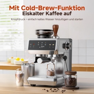 Espressor cafea AMZCHEF cu 20 Bar, 1.8L, Touch Screen, inox - Img 5