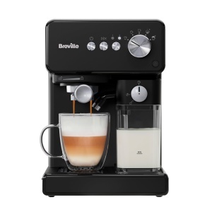 Espressor cafea Breville Prima Latte VCF183X, 15-bar, negru, cu spumator de lapte
