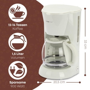 Espressor cafea Clatronic KA 3473, 12-14 cesti, 900W, alb - Img 2