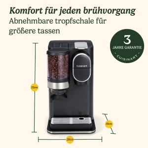 Espressor cafea Cuisinart cu rasnita integrata, 1.35L, negru - Img 6