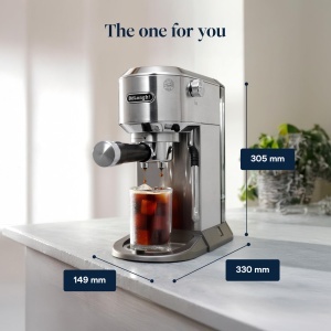 Espressor cafea DeLonghi Dedica Duo, 15 cm, metalic, cu spumator manual - Img 6