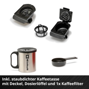 Espressor cafea Einhell TE-CF 18 Li-Solo, capacitate 240 ml, 2-in-1, portabil - Img 5