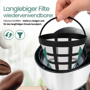 Espressor cafea Emerio CME-122933, 1.25L, 1000W, negrusilver - Img 4