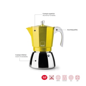 Espressor cafea IBILI Elba, 9 Tasse, 450 ml, Culoare piersica - Img 2