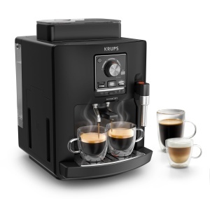 Espressor cafea Krups Harmony EA5088E0, 4 specialitati, functie spumare lapte, compact, negru