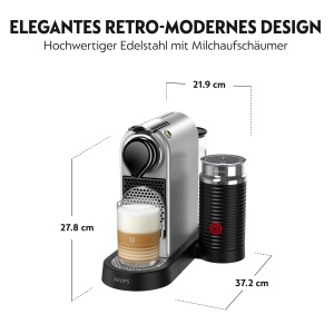 Espressor cafea Nespresso Krups XN761B CitizMilk, 1260W, 1L, argintiu - Img 4