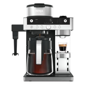 Espressor cafea Ninja Prestige CFN802EU, 2-in-1, 1.8 L, cu spumator de lapte, negru