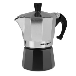 Espressor cafea Orbegozo 3 cesti, aluminiu, negrusilver