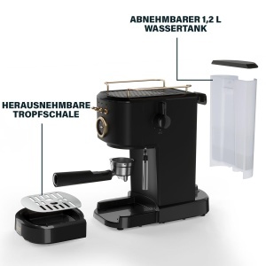 Espressor cafea Princess 1100W, 20-bar, 1.2L, cu functie de incalzire a cescutelor - Img 7
