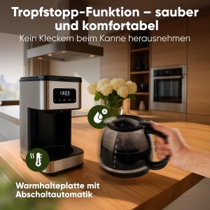 Espressor cafea ProfiCook PC KA 1299, 12-14 cesti, 900W, inox - Img 4