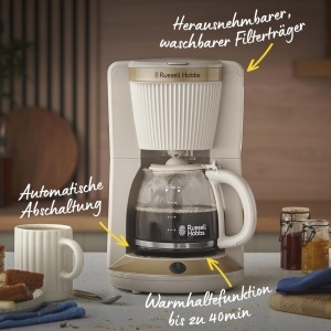 Espressor cafea Russell Hobbs Bronte, 1,25 l, 10 cesti, steingrau - Img 2